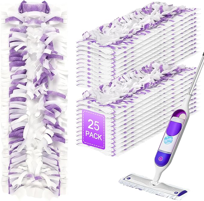 25 Pack Disposable Mop Pads for Swiffer Power Mop, Thickened 14-Layer，Multi-Surface PowerMop Refills Replacement Mopping Pad for Floor Cleaning，Non-Washable & Unscented,Quick-Absorb，No Residue