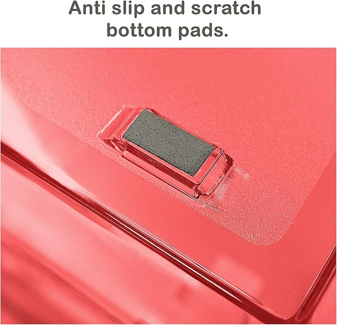 Acrimet Facility 3 Tier Letter Tray, Side Load, Letter Size/A4, Desktop File Organizer, Plastic (Clear Red Color)