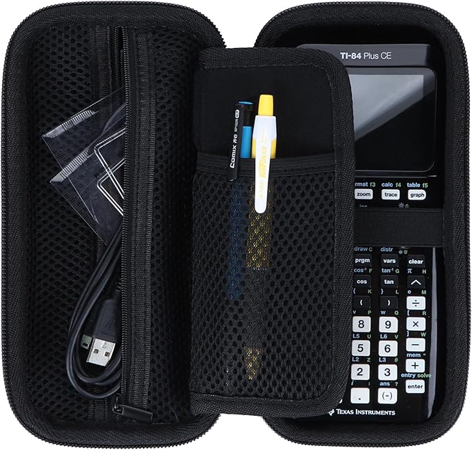 Storage Case Compatible with Texas Ti-84 Plus CE/TI-84 Plus/TI-Nspire CX II CAS/TI-Nspire CX II/TI-83 Plus/TI-89 Titanium/TI-85/TI-86 Calculator (Black)