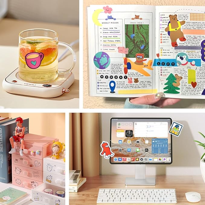 HTVRONT Printable Vinyl Sticker Paper, 100 Sheets Matte Waterproof Sticker Paper For Inkjet Printer & Laser Printer, Dries Quickly-Standard Letter Size 8.5"X11"