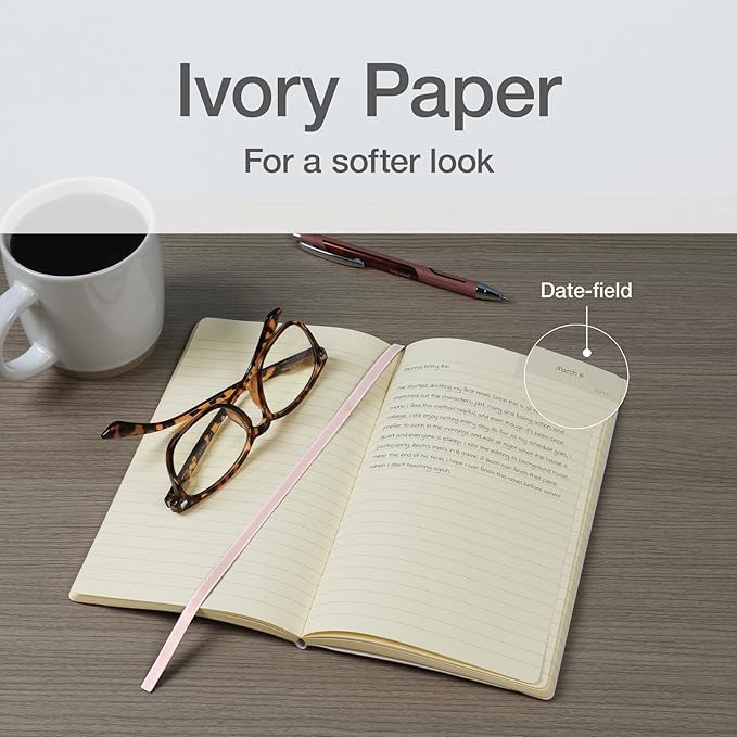 Oxford Journal, Lined Writing Notebook, Writer's Journal, Classic Notebook for School or Office, 192 Pages of Lined Ivory Paper, 5" x 8.25", Blush Softcover (1014645)