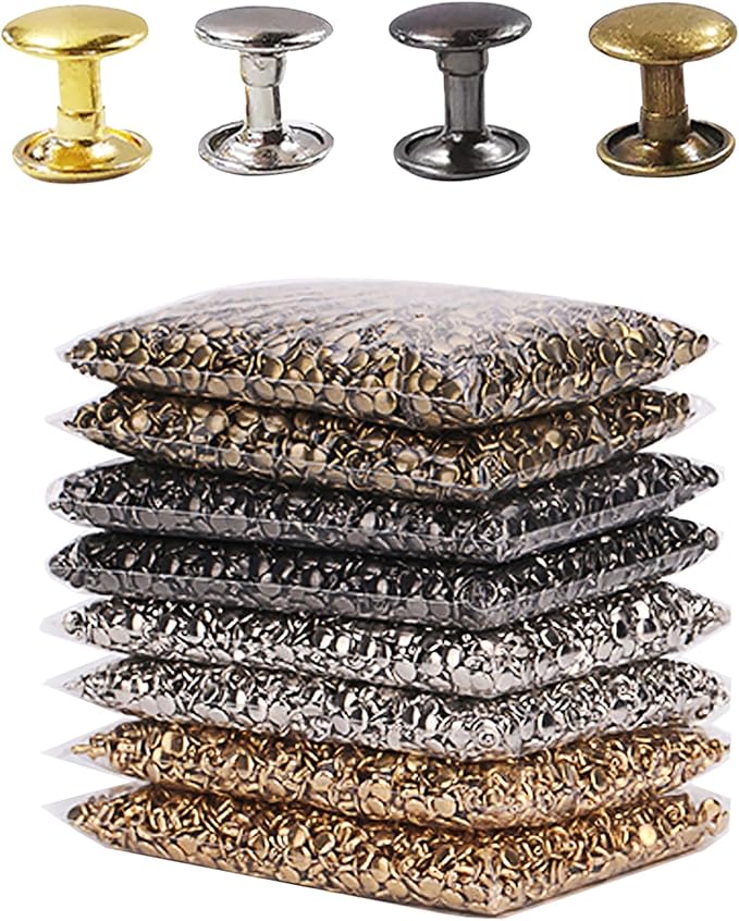 Hobby Trendy Hand Press with 1000 Sets of Iron 9mm Double Capped Rivets with Dies and Hole Punch(Blue Press,Combo(Colorsx250) Rivets)