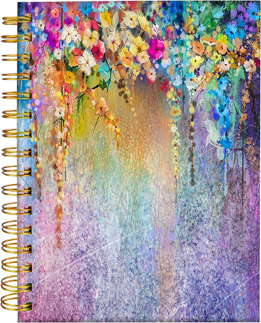 iampanda Spiral Journal Notebook,Strong Twin-Wire Binding with Premium Paper for Girl Women,60 Sheets A5 College Ruled Notebook/Journal,Perfect for School Office Home Gifts,Watercolor Ivy Flower