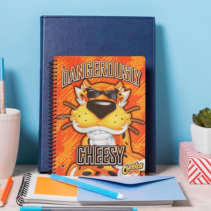 Cheetos Cute One Subject Spiral Notebook College Ruled, 3 Ring Single Subject Spiral for School Fun Cute Notebooks