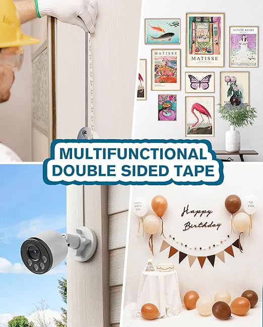 EMITEVER Double Sided Tape Heavy Duty | Strong Foam Mounting Tape for Walls, 0.4in x10ft Waterproof Two Sided Adhesive Tape with High Temp Tape, No Residue Removal for Automotive/Home