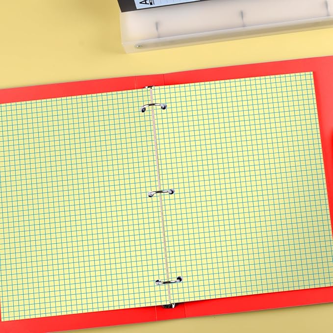 KAISA Loose Leaf Notebook Paper, 4x4 Quad Graph Ruled, 300 Sheets Per Lined Paper, 8" x 10.5", 3 Hole Punched for 3 Ring Binder, Canary, Made In USA