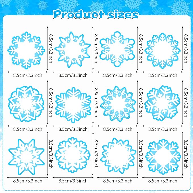 Christmas Snowflake Sticky Notes, 240 Pages Snowflake Self Adhesive Memo Pad Christmas Snowflake Sticky Note Self Stick Notes Memo Pads for Home, School, Office -12 Designs