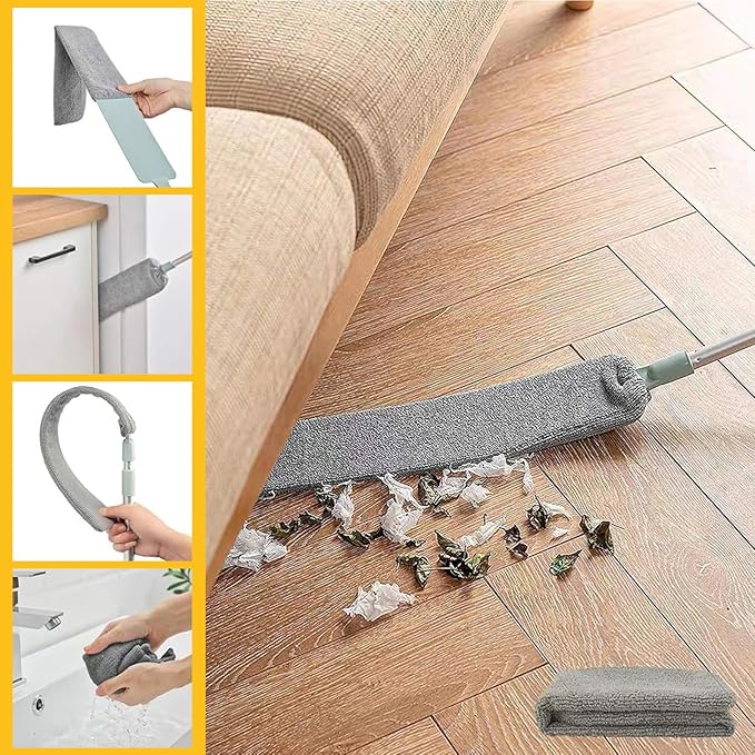 Retractable Gap Dust Cleaning Artifact |Extendable Duster Cleaning Tool for Hard-to-Reach Areas |Reusable Washable Dusting Wand for Home,Ceiling,Blinds,Under Furniture (1)