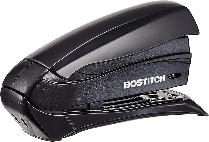 Bostitch Office Inspire Stapler, 15 Sheet Capacity, One Finger Use, No Effort, Spring Powered Stapler, Black (Pack of 2)