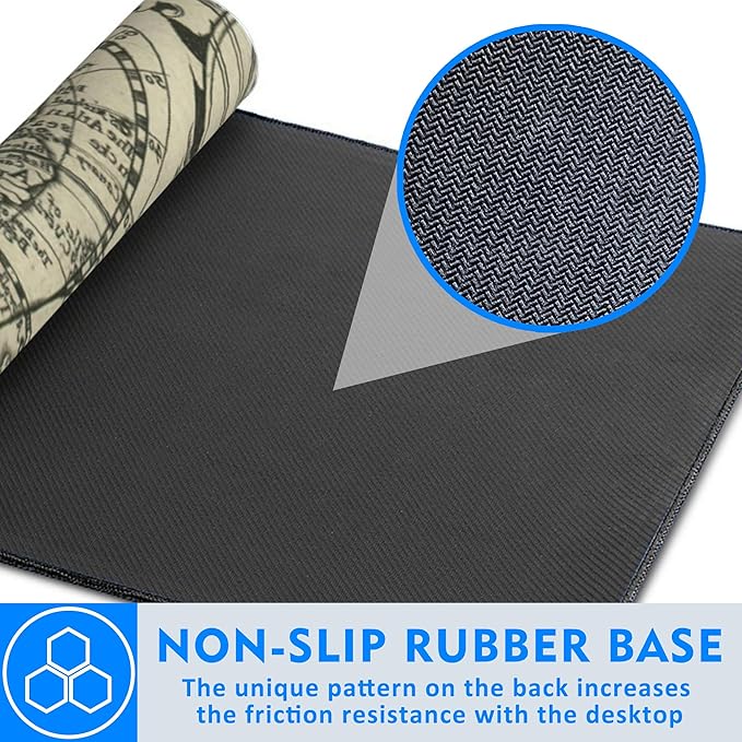 Ancient World Map Extended Large Mouse Pad,Large Gaming Mouse Pad,Extended Big Desk Mat Keyboard Pad,Waterproof Non-Slip Desk Mat for Home Office and Gaming 35.4x15.7 Inch