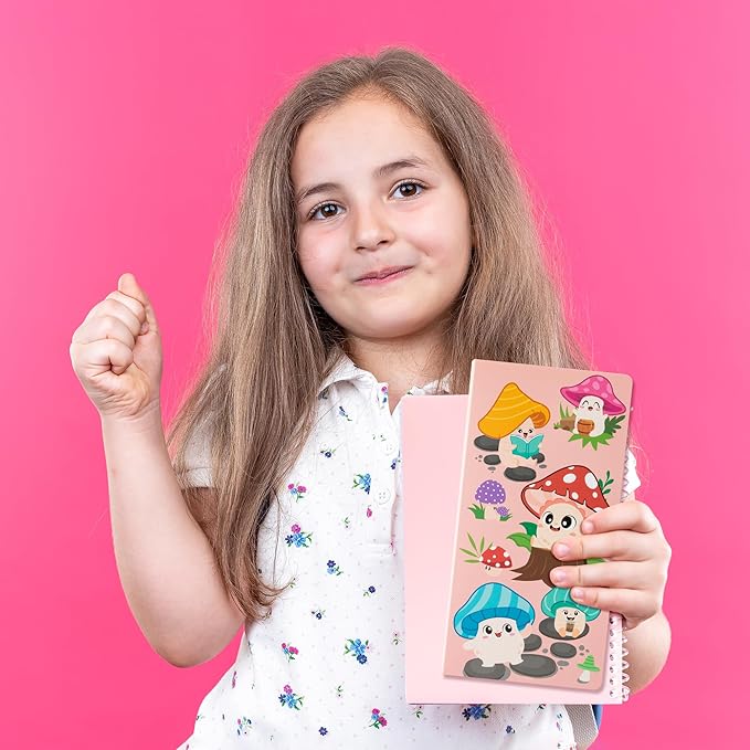 B1ykin Sticky Notes Set - Cartoon Theme Cute Self-Stick Notes Pad Teacher Appreciation Gifts， Self-Adhesive Writing Memo Pages Sticky to Do Notepad for Kids Employee School Office (Mushroom)