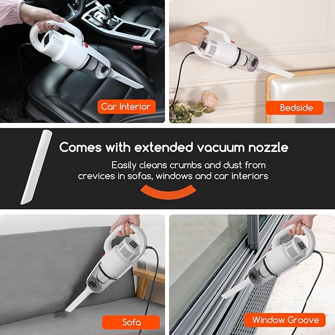 REECOO Lightweight Stick Vacuum Cleaner, Unique Vacuum and Mop Combo - 3 Dust Filters/Microfiber Pads,Corded Stick Vacuums & Electric Brooms - 400W 12Kpa Suction for Kitchen, Bedroom, Living Room