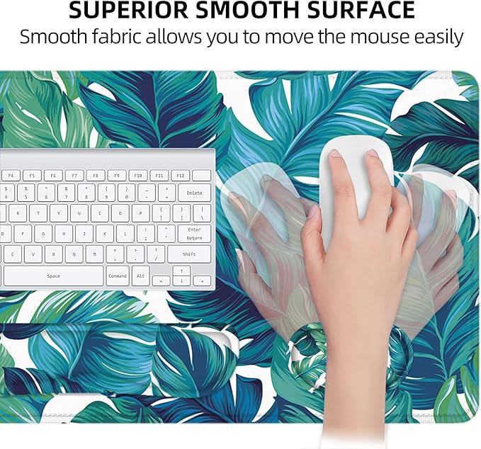 LATEEFAH Desk Mat, Mouse Pad with Wrist Rest, 4-in-1 Large Mouse Pads for Desk, Ergonomic Mouse Pad and Keyboard Wrist Rest Gaming Keyboard Mat for Office, Home