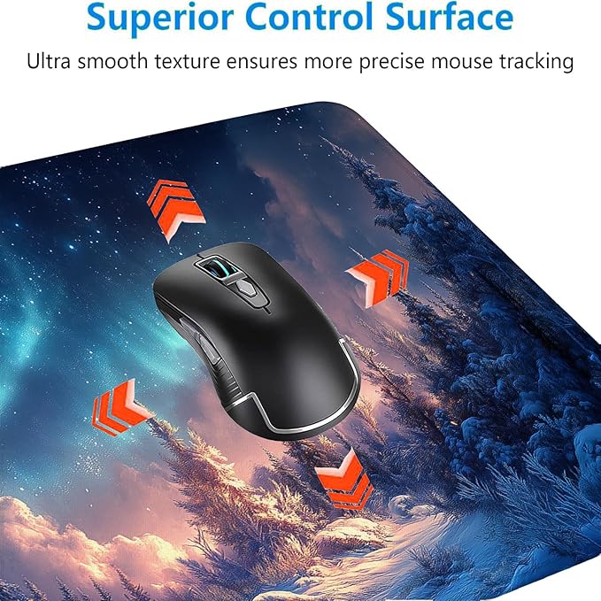 Aurora Desk Pad Mouse Pad Alaska Blue Natural Northern Lights Large Gaming Mouse Mat with Stitched Edges,Non-Slip Waterproof Rubber Base Mouse Mat Office Computer Keyboard Laptop Home 31.5"x11.8"