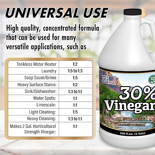 Nature's Freedom 30% Concentrated Vinegar, 2 Gallons - 6X Strength