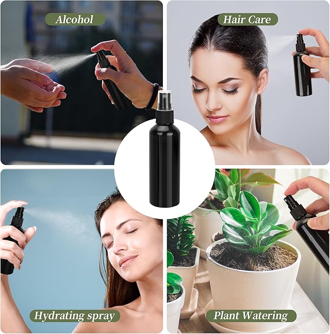36 Pack Small Spray Bottles 4 oz Black Plastic Spray Bottles Fine Mist Spray Empty Bottle Refillable 4 Ounce Sprayer Bottles Bulk for Travel, Essential Oils, Hair