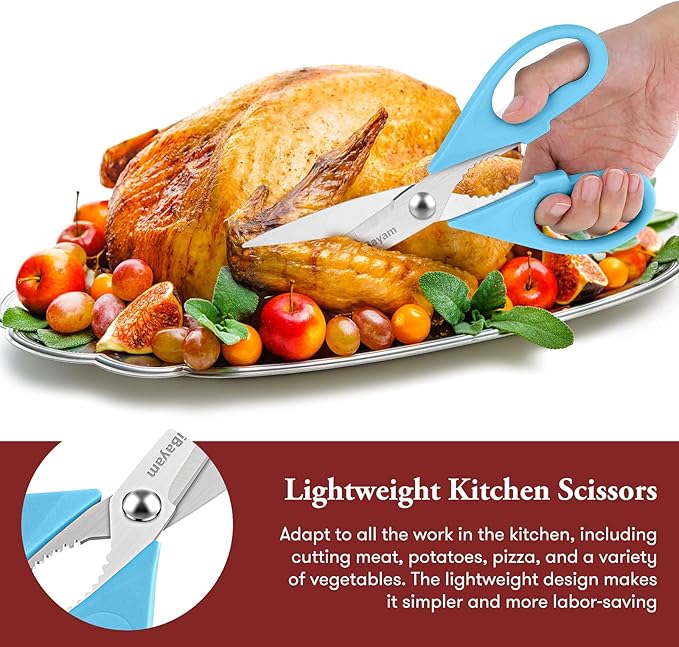 Gifts for Dad from Daughter Son, BEST DAD Tool Shears, iBayam Kitchen Scissors All Purpose Heavy Duty Meat Scissors Poultry Shears, Dishwasher Safe Stainless Steel Utility Scissor