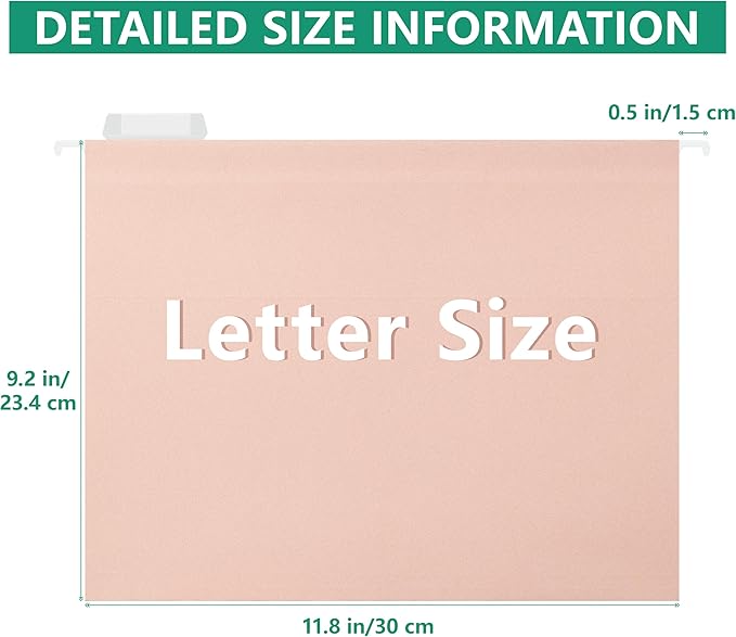 Hanging File Folders,Letter Size,1/5-Cut Adjustable Tabs,6 Per Box,Standard Green-1/5 Tabs (7590U)