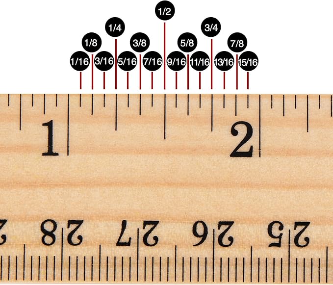 Outus 12 Pack Wood Ruler Bulk for Students Wooden School Rulers Gifts Office Classroom Measuring, 2 Scale, 12 Inch and 30 cm