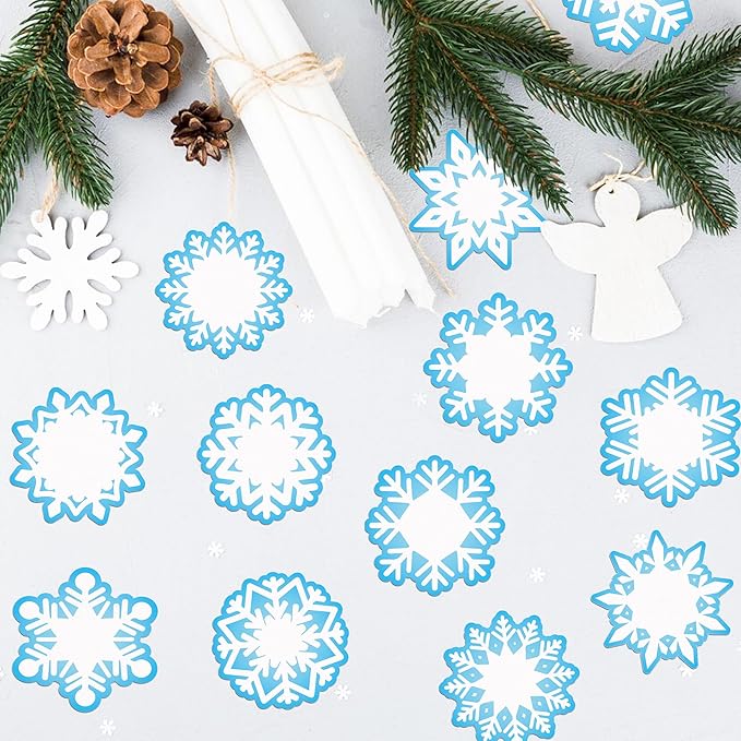 Christmas Snowflake Sticky Notes, 240 Pages Snowflake Self Adhesive Memo Pad Christmas Snowflake Sticky Note Self Stick Notes Memo Pads for Home, School, Office -12 Designs