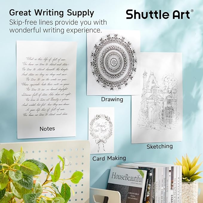 Shuttle Art Black Gel Pens, Ink Glide Series 90 Pack Retractable 0.5mm Fine Point Rollerball Gel Ink Pens Bulk Set Quick Drying Smooth Writing with Grip for Journaling Note Taking Office School Home