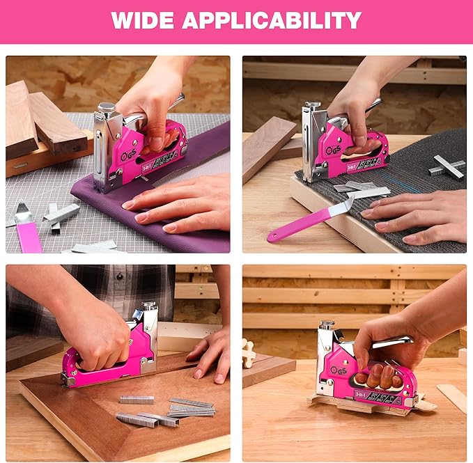 ValueMax Staple Gun, Heavy Duty 3-in-1 Manual Nail Gun with 2000 Staples, Remover, Upholstery Stapler for Wood, Furniture, Carpet, Carpentry, DIY, Wire, Decoration, Craft, Fixing Material, Decoration