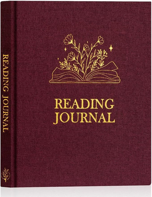 Lanpn Reading Book Journal for Book Lovers Readers, 158 Pages Linen Hardcover Books Tracker with 52 Reviews, 9.3" x 7.7" Read Log Notebook Bookish Gifts (Pruple)