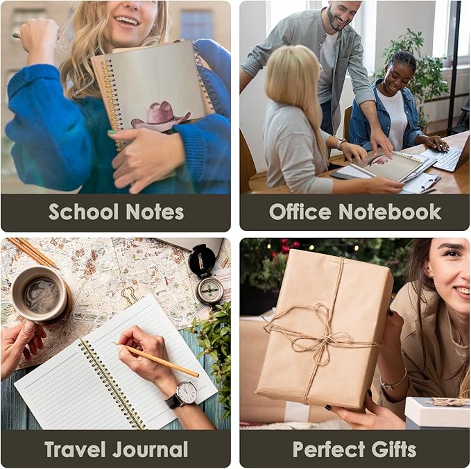 Wheatwin Western Cowgirl Spiral Notebook, Western Gifts for Women, Pink Pretty Cute Notebooks for Girls Women, Office School Supplies Journal 5.5x8.3