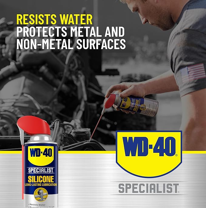 WD-40 Specialist Silicone Lubricant with Smart Straw Sprays 2 Ways, Twin-Pack, 11 OZ, [12-Pack]