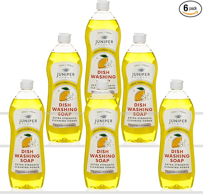 Dish Soap, Lemon Scent, Liquid Dish Washing Soap Squeeze Bottle 25 Fl Oz (Pack of 6)