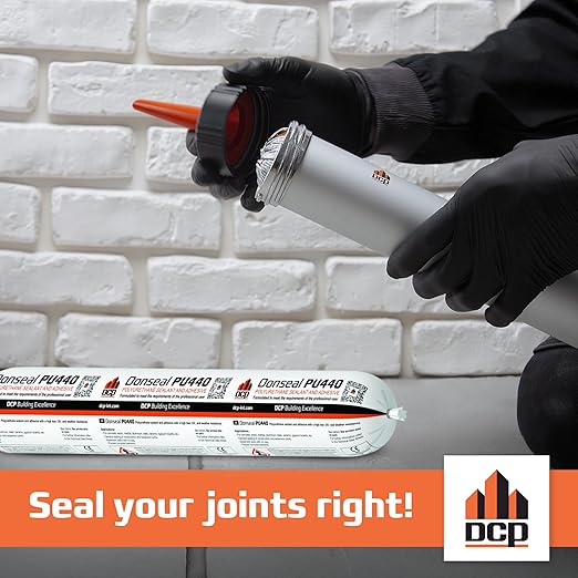 DCP Donseal PU440 Polyurethane Sealant for Concrete, Sidewalk 2 Pack – Expansion Joint Filler, Non-Sag Caulk for Foundation, Walls, Sausage, 20.2 fl oz – White, Pack of 2