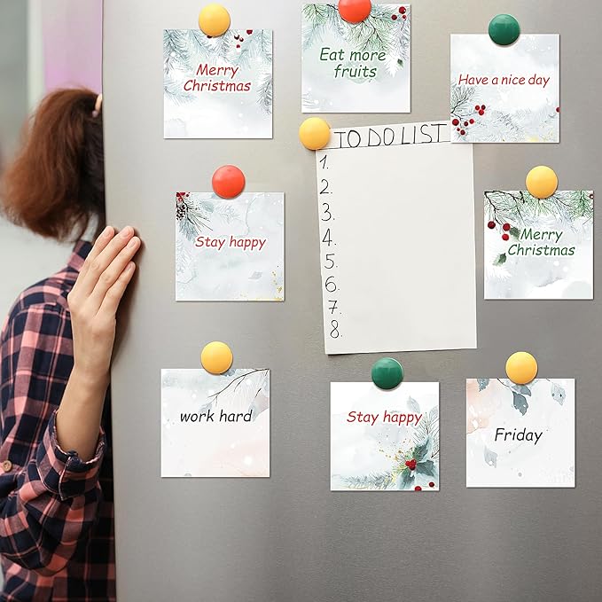 9 PCS Christmas Sticky Note Set - Cute Self Adhesive Memo Notepads for Xmas Winter Holiday Party School Work Study Supplies Kids Gifts, 450 Sheets