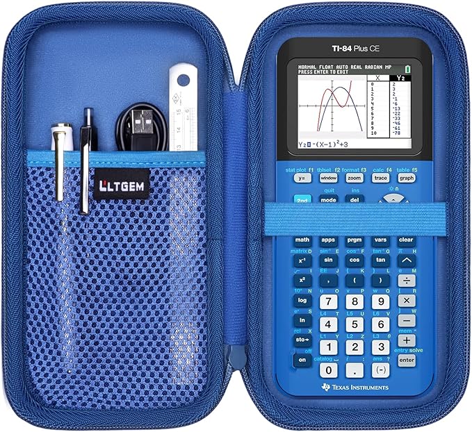 Hard Case Compatible with Texas Instruments TI-84 Plus CE/TI-84 Plus/TI-Nspire CX II CAS/TI-Nspire CX II/TI-83 Plus/TI-85 /TI-86 /TI30xs /TI36X Pro/TI 34 Color Graphing Calculator (Blue)