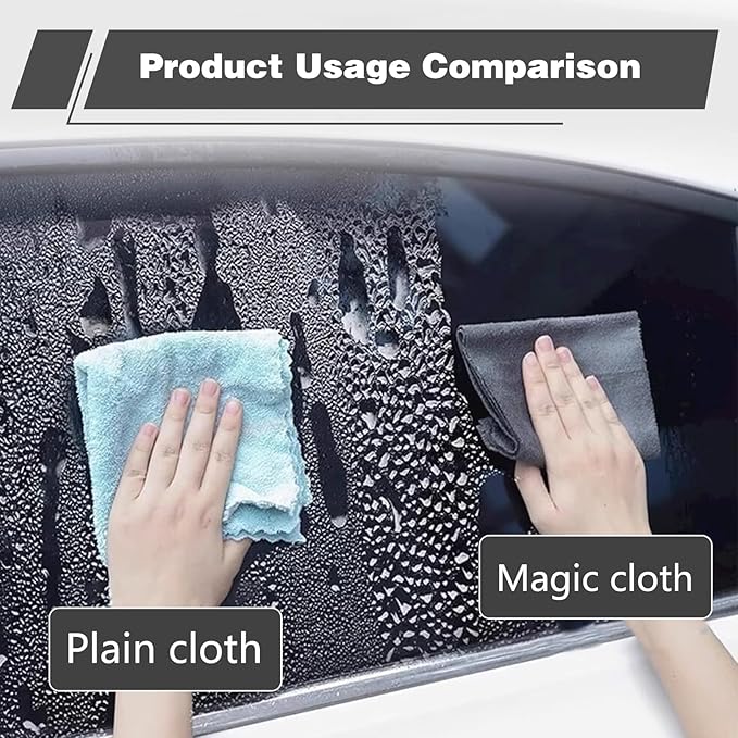 Thickened Magic Cleaning Cloth, Microfiber Magic Cleaning Cloth, Streak Free Reusable Microfiber Rag for Home, Window, Mirror, Glass and Cars (10PCS)