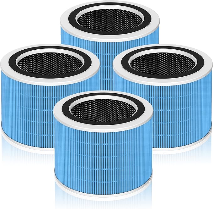 Core 200S Smoke Remover Replacement Filter Compatible with LEVOIT Core 200S and Core 200S-P Smart WiFi Air Purifier, 3-in-1 H13 True HEPA Activated Carbon Filter, Core 200S-RF-SR, Blue, 4 Pack