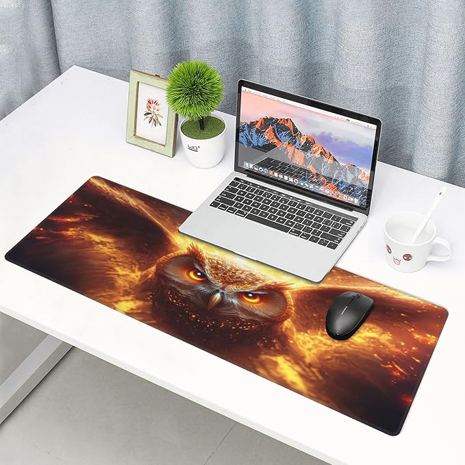 Golden Owl Extended Big Mouse Pad Large,XL Gaming Mouse Pad Desk Pad,31.5x11.8inch Long Computer Keyboard Mouse Mat Mousepad with 3mm Non-Slip Base for Home Office Work