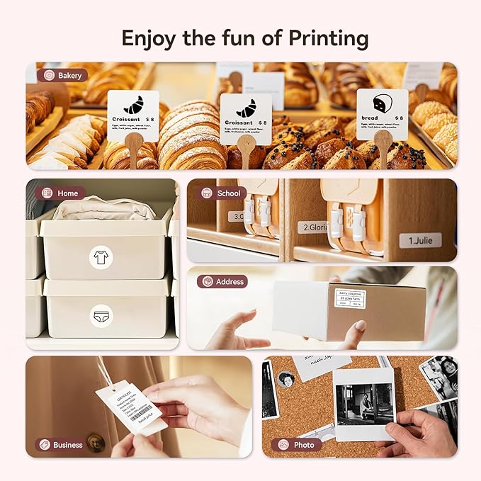 NIIMBOT B21 Label Maker, Inkless Bluetooth Label Printer, 2 Inch Portable Thermal Sticker Machine for Small Business,Marson Jar, Logo, Clothing, Mailing, Candles & Jewelry, Ideal for Gifting, (Pink)