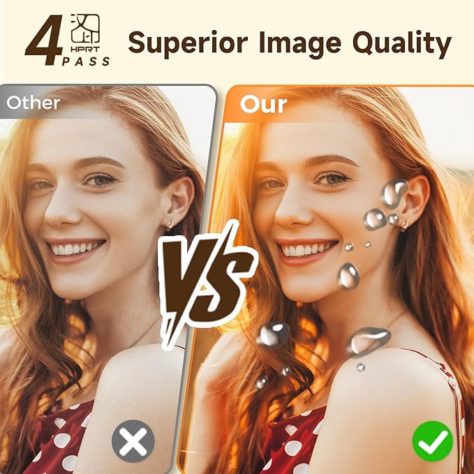 HPRT CP4100 Photo Printer - Portable 4x6 Bluetooth Instant Picture Printer + 108 Sheets & 2 Ribbon, Mobile, Premium Dye Sublimation - 300 DPI Display Resolution - Editing App for Fun, Creative Photos