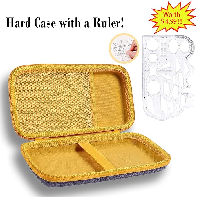 co2CREA Carrying Case for Texas Instruments TI-84 Plus CE Python Enhanced/TI-84/TI-Nspire CX II CAS/TI-Nspire CX II/TI-83 Plus/TI-89 Titanium/TI-85/TI-86 Color Graphing Calculator, Gray+Orange Case