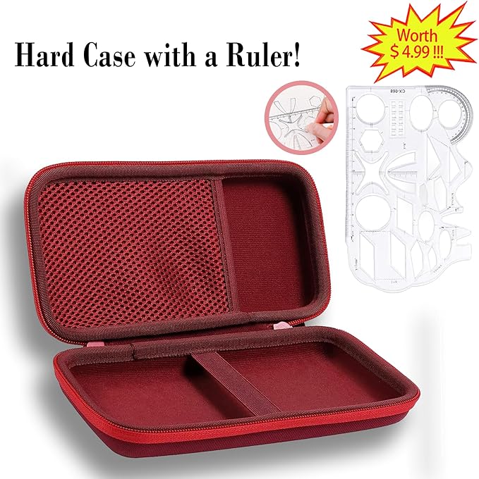 co2CREA Carrying Case for Texas Instruments TI-84 Plus CE Python Enhanced/TI-84/TI-Nspire CX II CAS/TI-Nspire CX II/TI-83 Plus/TI-89 Titanium/TI-85/TI-86 Color Graphing Calculator, Radical Red Case