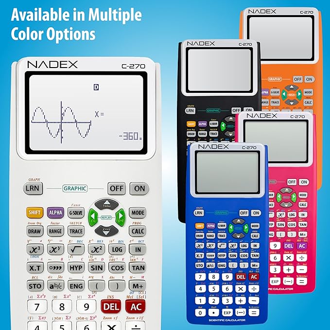 Scientific Calculator with Graph Functions for College and High School Students, Engineering, Advanced Mathematics, Calculus, Algebra, Geometery, Trigonometry, Statistics, Physics, Chemistry, White
