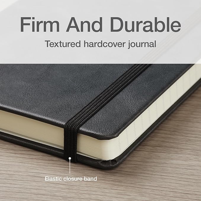 Oxford Journal, Lined Writing Notebook, Writer's Journal, Classic Notebook for School or Office, 240 Pages, 5" x 8.25", Hardcover, Black (75500)