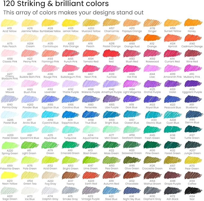 ARTEZA Inkonic Fineliners Pens, Set of 120, 0.4 mm Fine Tip Markers, Water-Based Art Pens for Drawing, Sketching, Journaling, Calligraphy