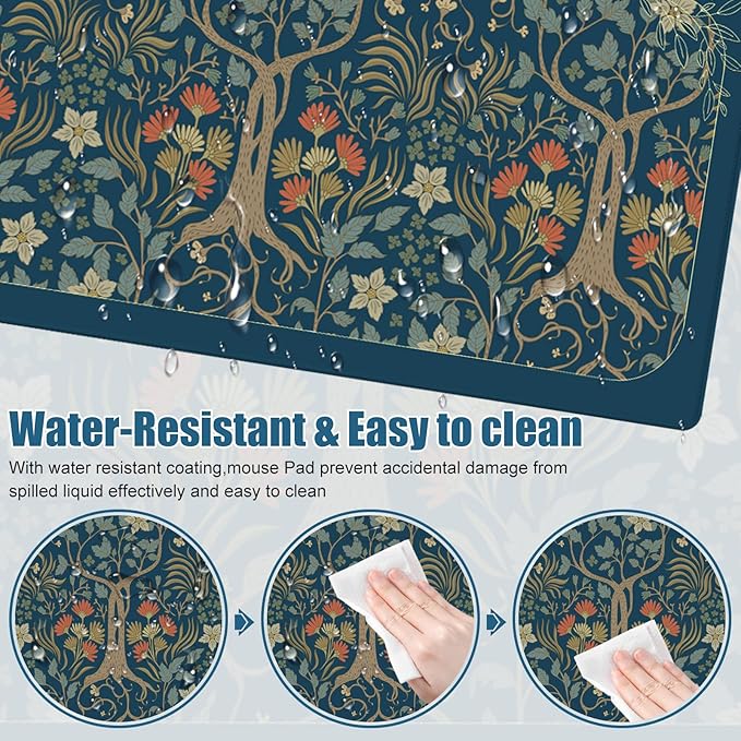 Large Mouse Pad, Desk Mat for Desktop, Woman Desk Pad Mat, XXL Big Mouse Pad for Desks, Anti-Slip Mousepad with Stitched Edges, Keyboard Pad MouseMat Cover for Computer PC 35.4×15.7 Inchs, Magic Tree