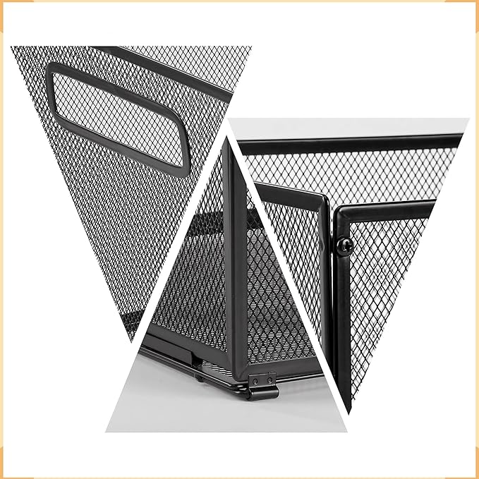 SETTFRFE 2 Pack Letter Size Hanging Folder Organizer,Metal Mesh Hanging File Folder Box,Office File Baskets,Black