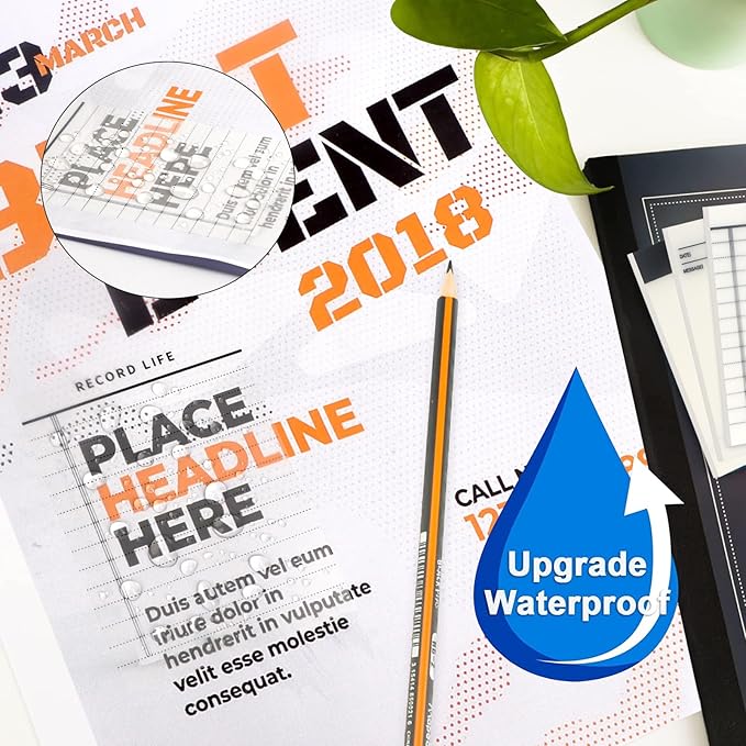 NatureTouch 300 Pieces Transparent Sticky Note Pads 200 Pieces Sticky Index Tabs Waterproof Translucent Office & School Supplies