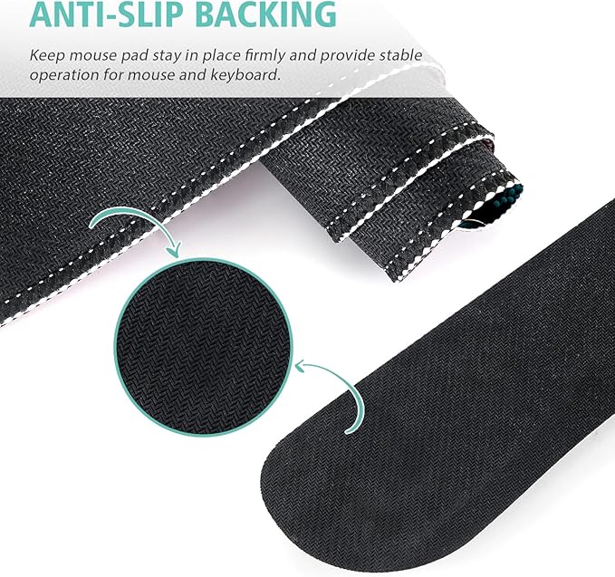 Keyboard Mouse Pad Set,Large Gaming Mouse Pad+Keyboard Wrist Rest+Wrist Rest+Coaster,Computer Desk pad Set Wrist Support for Office Desktop Laptop. (35.4" x 15.7") Extended Desk Mat (Floral)