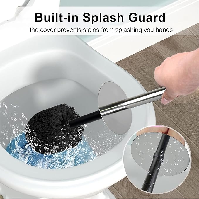 White Floral Design Resin Toilet Bowl Holder and Brush Set, Stylish Bathroom Cleaning Tool with Durable Bristles, Compact and Functional