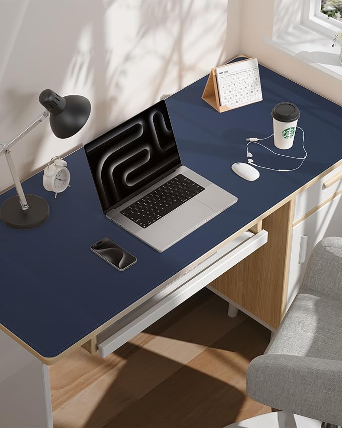 Large Desk Mat 55"x24" - Premium Non-Slip Desk Pad, Waterproof and Scratch-Resistant Office Desk Protector, Large Desk pad Workspace Mat for Home and Office(Midnight Blue)