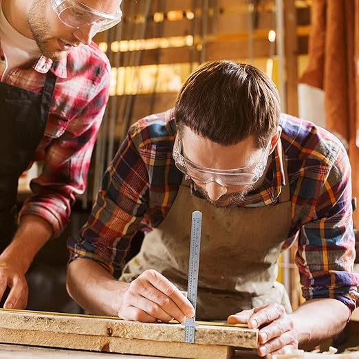 TOODOO 8 Pcs Pocket Ruler 6 Inch and 12 Inch Metal Rulers with Inch and Metric Graduation Stainless Steel Precision Measuring Tool for Engineering, School, Office